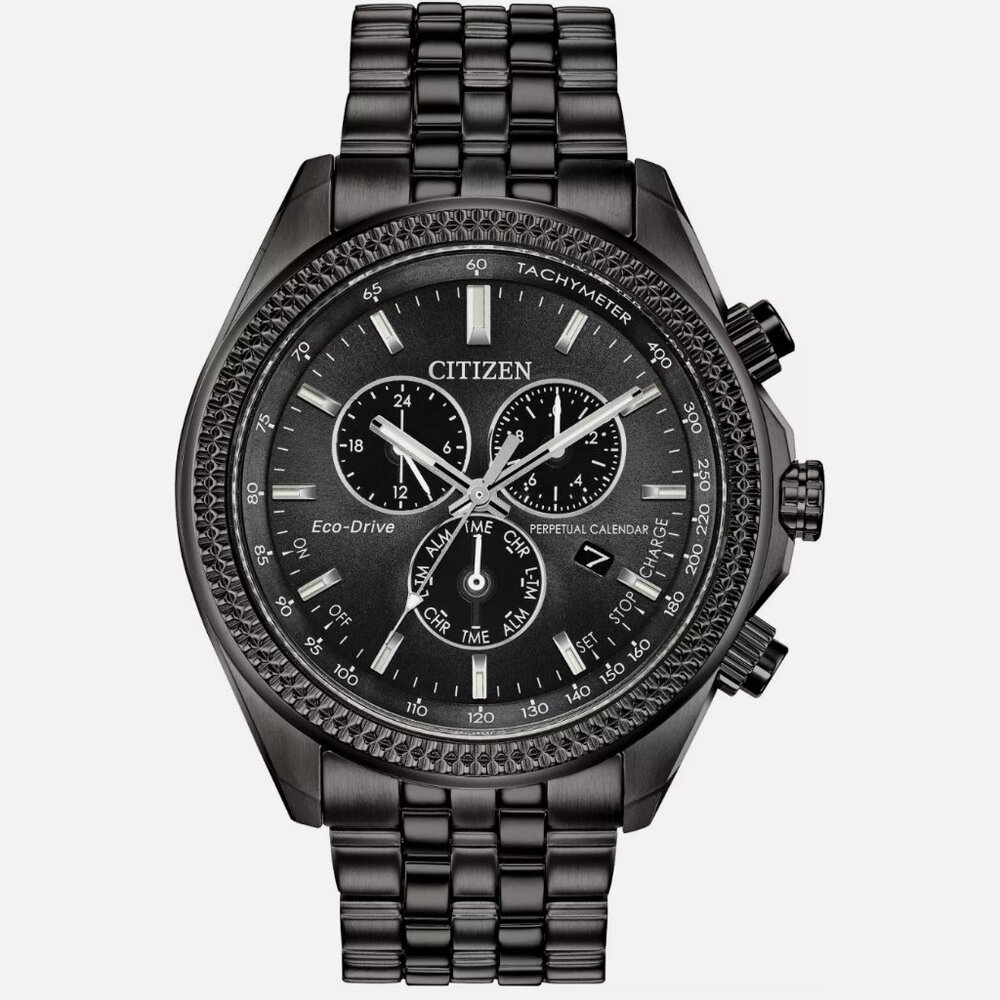 Citizen Mens Classic 44mm Calendar Eco-Drive Black Watch
